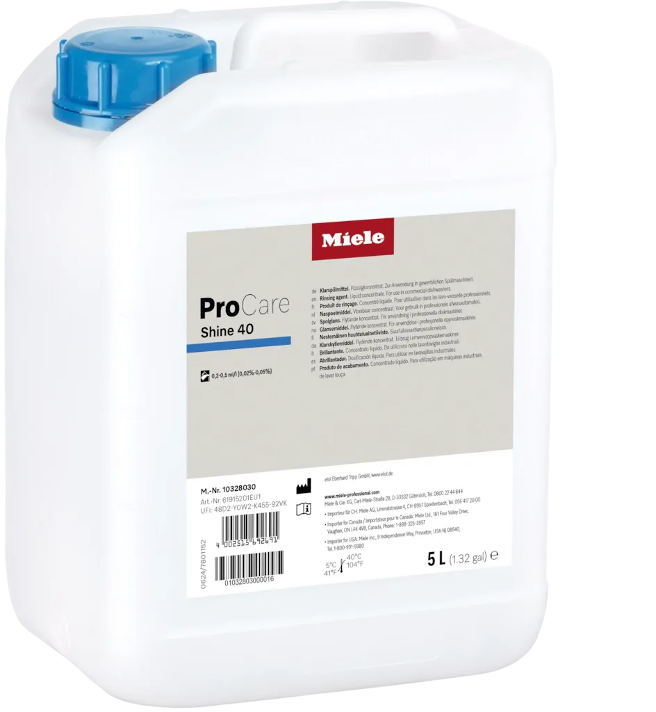 Miele - 5 L For Rinsing Dishes, Cutlery and Glasses Rinse Aid - 10328030