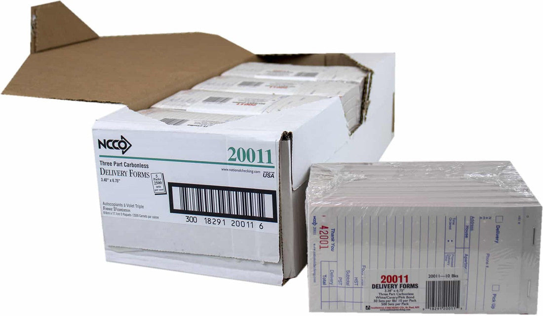 NCCO International - 3.5" x 6.75", 3-Part Medium Carbonless Guest Check, 10/Pk - 20011