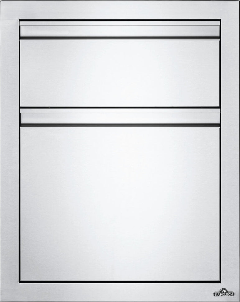 Napoleon - 18" X 24" Double Drawer with Waste Bin - BI-1824-1W