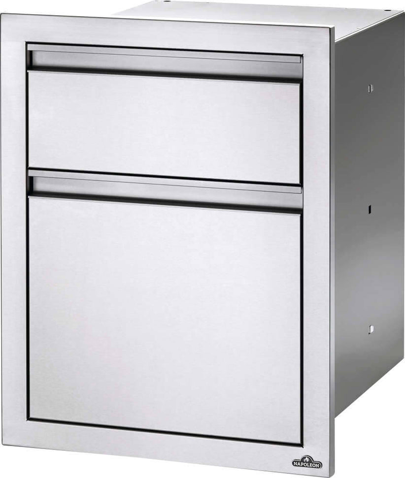 Napoleon - 18" X 24" Double Drawer with Waste Bin - BI-1824-1W