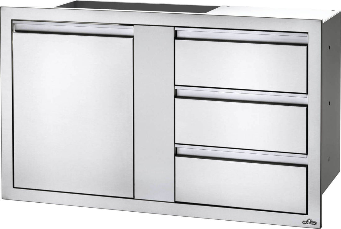 Napoleon - 42" x 24" Large Single Door & Triple Drawer - BI-4224-1D3DR
