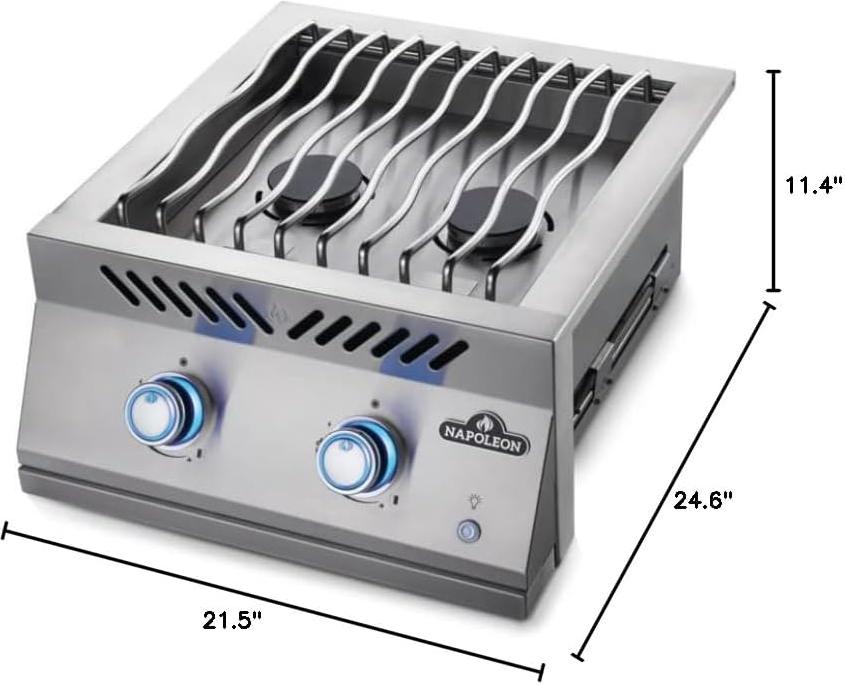 Napoleon - Built-In 700 Series 18" Natural Gas Stainless Steel Dual Range Top Burner - BIB18RTNSS