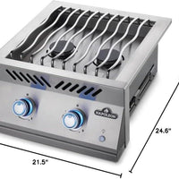 Napoleon - Built-In 700 Series 18" Natural Gas Stainless Steel Dual Range Top Burner - BIB18RTNSS