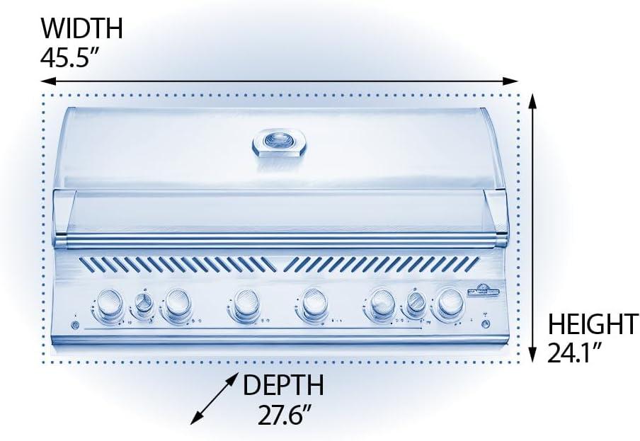 Napoleon - Built-In 700 Series 44" Natural Gas Stainless Steel Grill with Dual Infrared Rear Burners - BIG44RBNSS-1