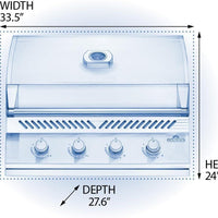 Napoleon - Built-in 500 Series 32" Natural Gas Stainless Steel Grill Head - BI32NSS