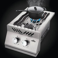 Napoleon - Built-in 500 Series Natural Gas Inline Dual Range Top Burner with Cover - BI12RTNSS