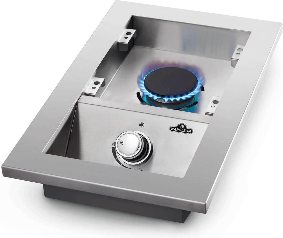 Napoleon - Built-in 500 Series Natural Gas Single Range Top Burner with Cover - BI10RTNSS