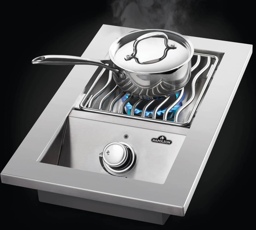 Napoleon - Built-in 500 Series Propane Single Range Top Burner with Cover - BI10RTPSS