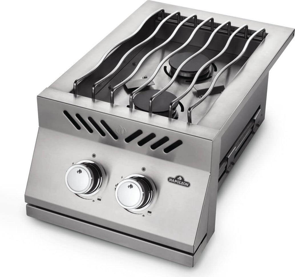 Napoleon - Built-in 500 Series Natural Gas Inline Dual Range Top Burner with Cover - BI12RTNSS