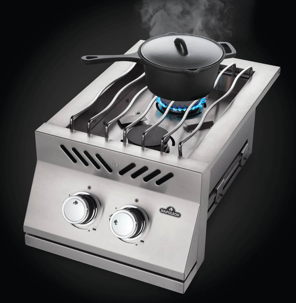 Napoleon - Built-in 500 Series Propane Inline Dual Range Top Burner with Cover - BI12RTPSS