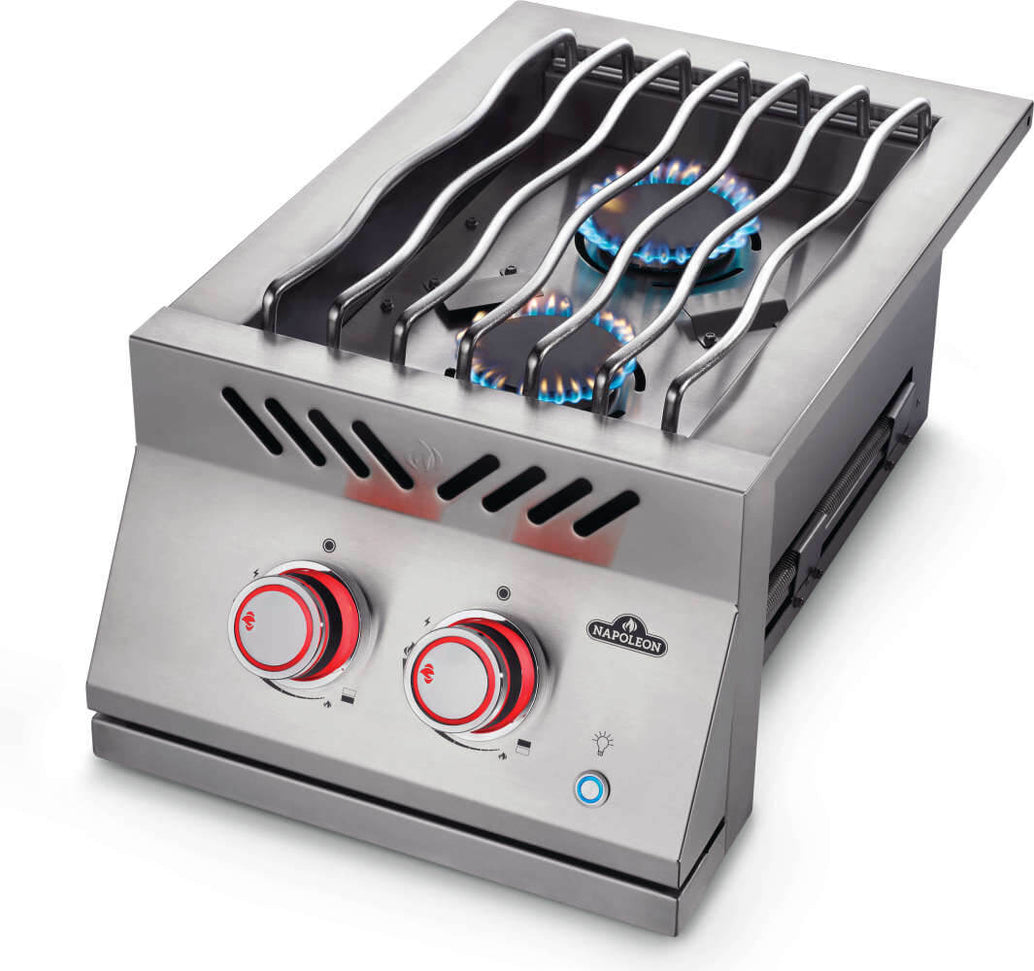 Napoleon - Built-in 700 Series 12" Natural Gas Stainless Steel Inline Dual Range Burner - BIB12RTNSS