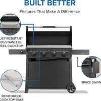 Napoleon - Freestyle™ 36 Inch Pre-seasoned Non-Stick Griddle, Natural gas - F36FTNMK