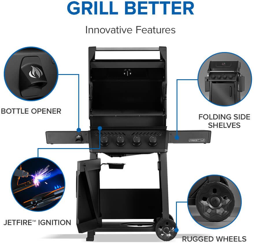 Napoleon - Freestyle™ 425 Natural Gas Grill, Matte Black - F425DNMK-1