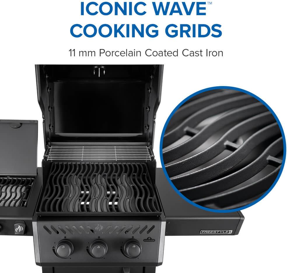 Napoleon - Freestyle™ PRO 365 Propane Gas Grill with Infrared Side Burner, Matte Black - FP365DSIBPMK-1