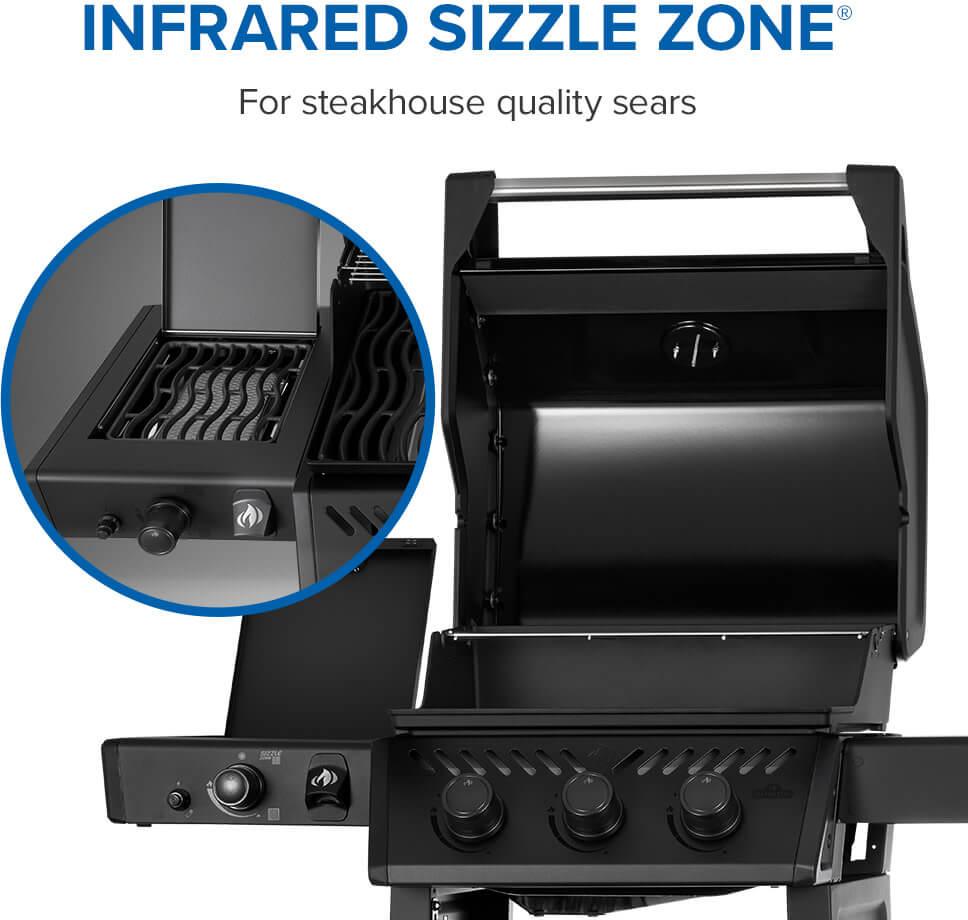 Napoleon - Freestyle™ PRO 365 Propane Gas Grill with Infrared Side Burner, Matte Black - FP365DSIBPMK-1