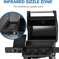 Napoleon - Freestyle™ PRO 365 Propane Gas Grill with Infrared Side Burner, Matte Black - FP365DSIBPMK-1