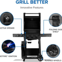 Napoleon - Freestyle™ PRO 365 Propane Gas Grill with Infrared Side Burner, Matte Black - FP365DSIBPMK-1
