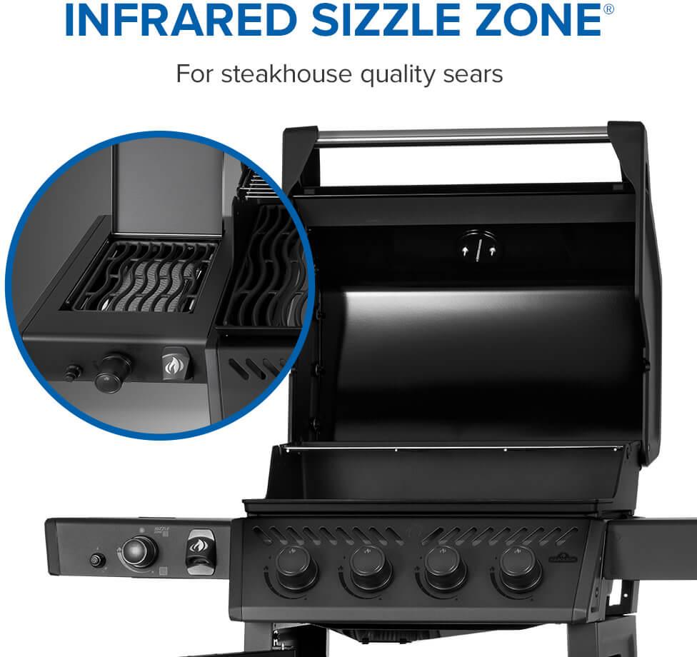 Napoleon - Freestyle™ PRO 425 Natural Gas Grill with Infrared Side Burner, Matte Black - FP425DSIBNMK-1