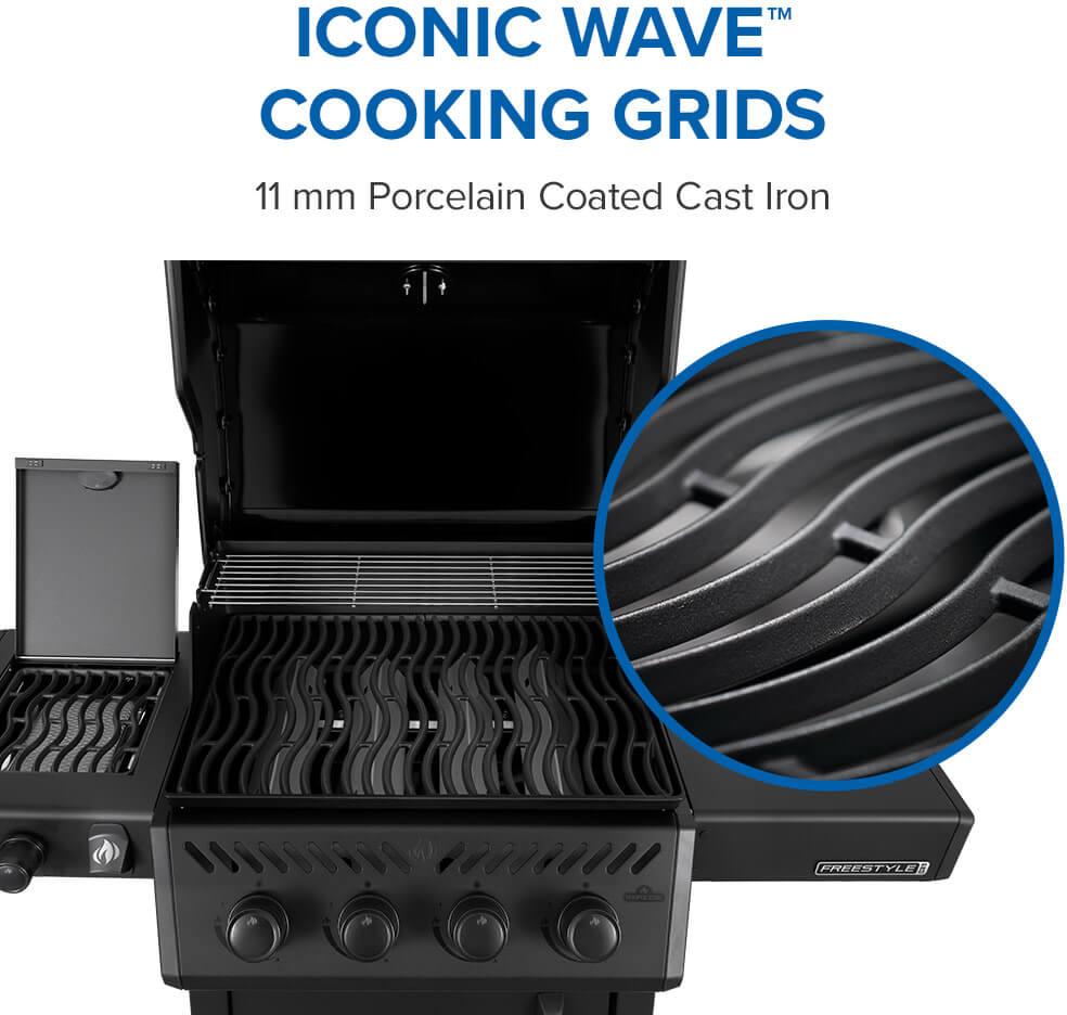 Napoleon - Freestyle™ PRO 425 Propane Gas Grill with Infrared Side Burner, Matte Black - FP425DSIBPMK-1