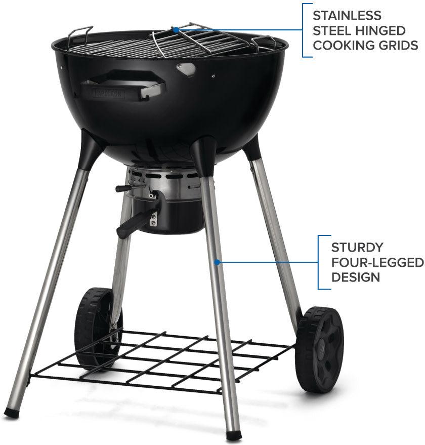 Napoleon - NK18 Charcoal Kettle Grill, Black - NK18K-LEG-3