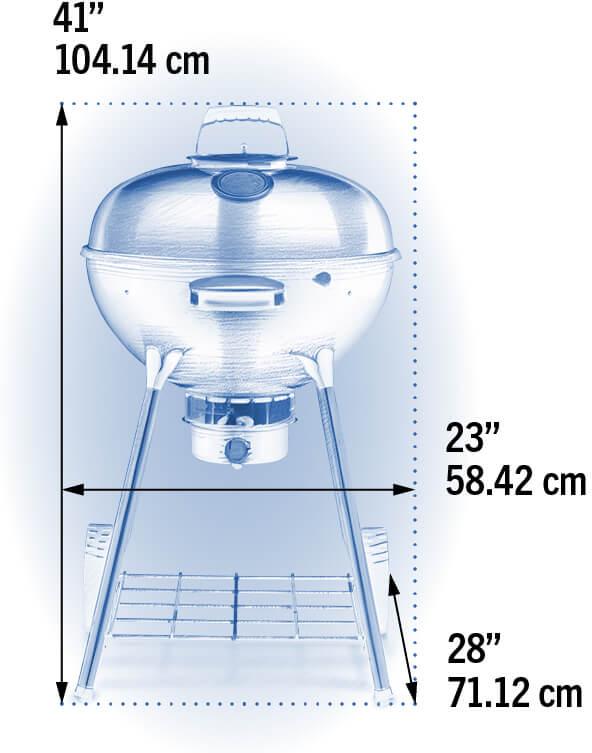 Napoleon - NK22 Charcoal Kettle Grill, Black - NK22K-LEG-3