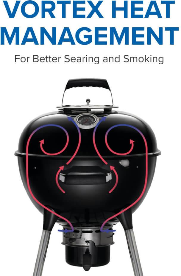 Napoleon - NK22 Charcoal Kettle Grill, Black - NK22K-LEG-3