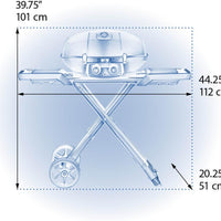Napoleon - PHANTOM TravelQ® PRO 285 Portable Gas Grill with Scissor Cart, Matte/Matt Black - PRO285X-MK-PHM