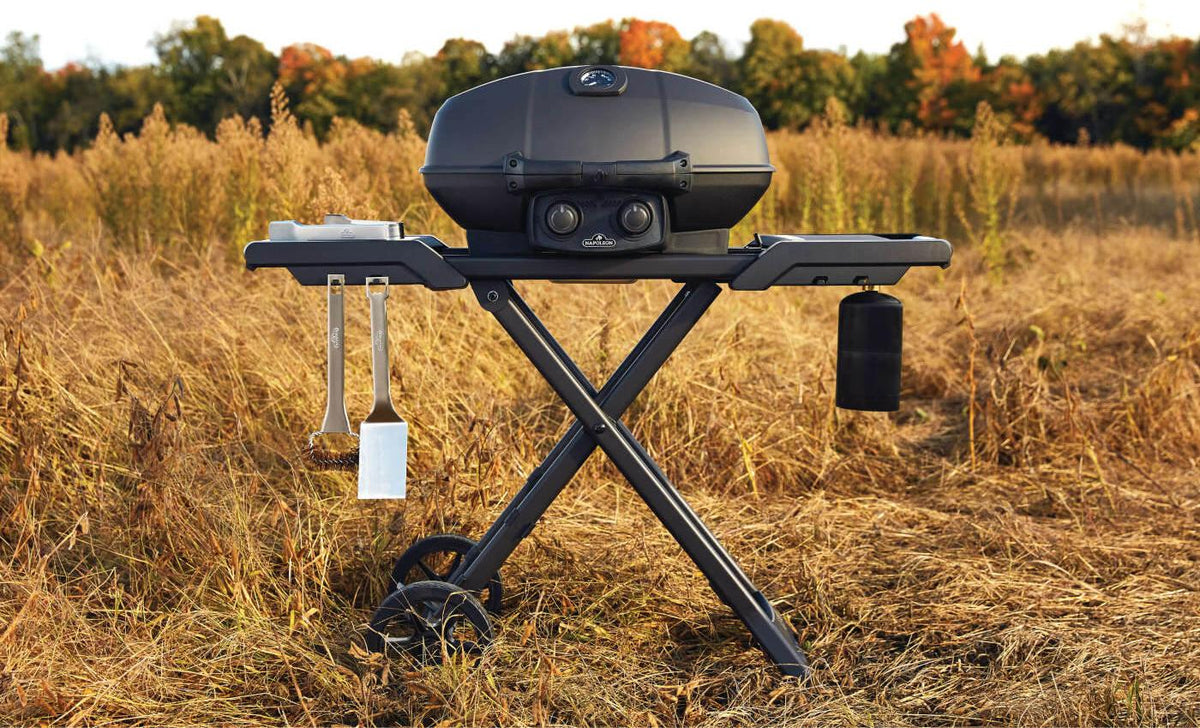 Napoleon - PHANTOM TravelQ® PRO 285 Portable Gas Grill with Scissor Cart, Matte/Matt Black - PRO285X-MK-PHM