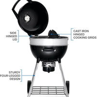 Napoleon - PRO22 Charcoal Kettle Grill, Black - PRO22K-LEG-3