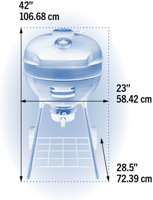 Napoleon - PRO22 Charcoal Kettle Grill, Black - PRO22K-LEG-3