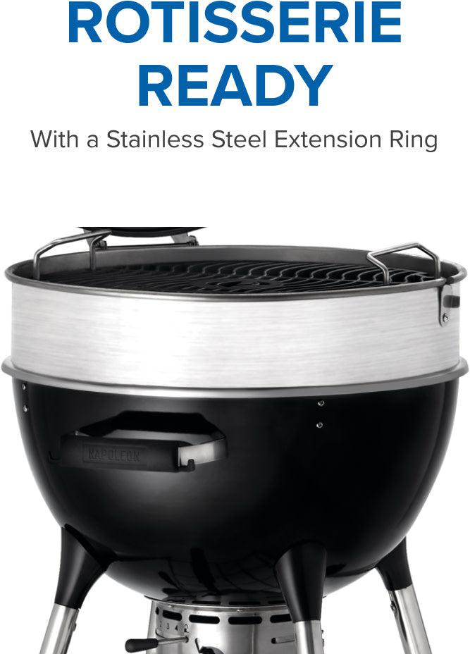 Napoleon - PRO22 Charcoal Kettle Grill, Black - PRO22K-LEG-3