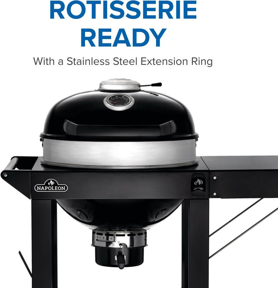 Napoleon - PRO22 Charcoal Kettle Grill, Black with Cart - PRO22K-CART-3