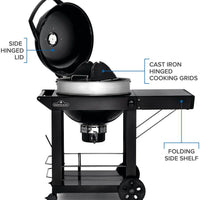 Napoleon - PRO22 Charcoal Kettle Grill, Black with Cart - PRO22K-CART-3