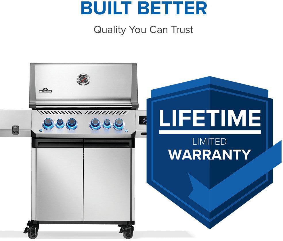 Napoleon - Prestige® 500 Connected, Propane Grill with Infrared Side and Rear Burner, Stainless Steel - P500VXRSIBPSS