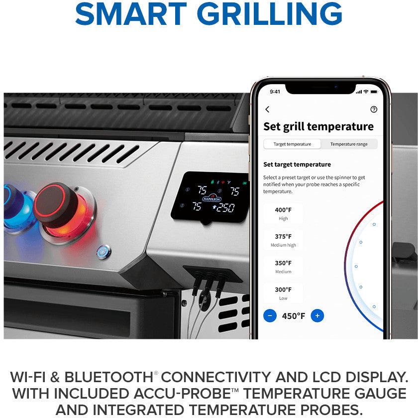 Napoleon - Prestige® 500 Connected, Propane Grill with Infrared Side and Rear Burner, Stainless Steel - P500VXRSIBPSS