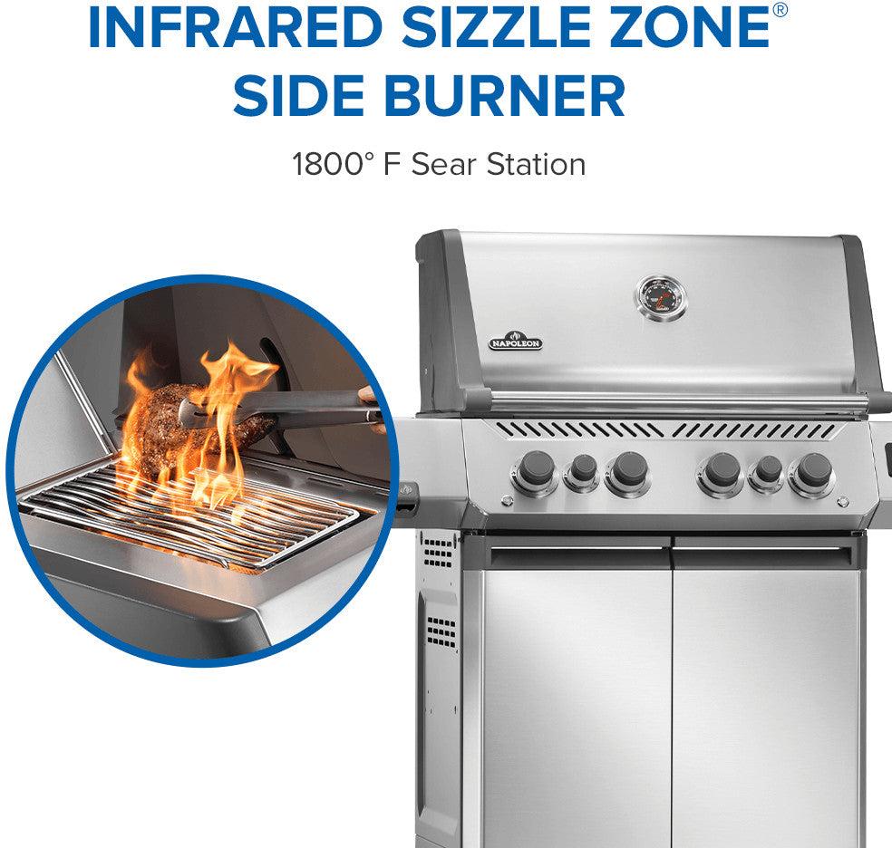 Napoleon - Prestige® 500 Connected, Propane Grill with Infrared Side and Rear Burner, Stainless Steel - P500VXRSIBPSS