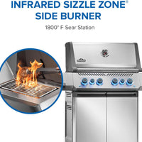 Napoleon - Prestige® 500 Propane Gas Grill with Infrared Side and Rear Burner, Stainless Steel - P500VRSIBPSS