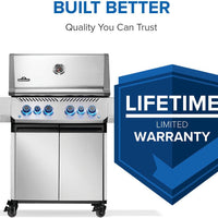 Napoleon - Prestige® 500 Propane Gas Grill with Infrared Side and Rear Burner, Stainless Steel - P500VRSIBPSS