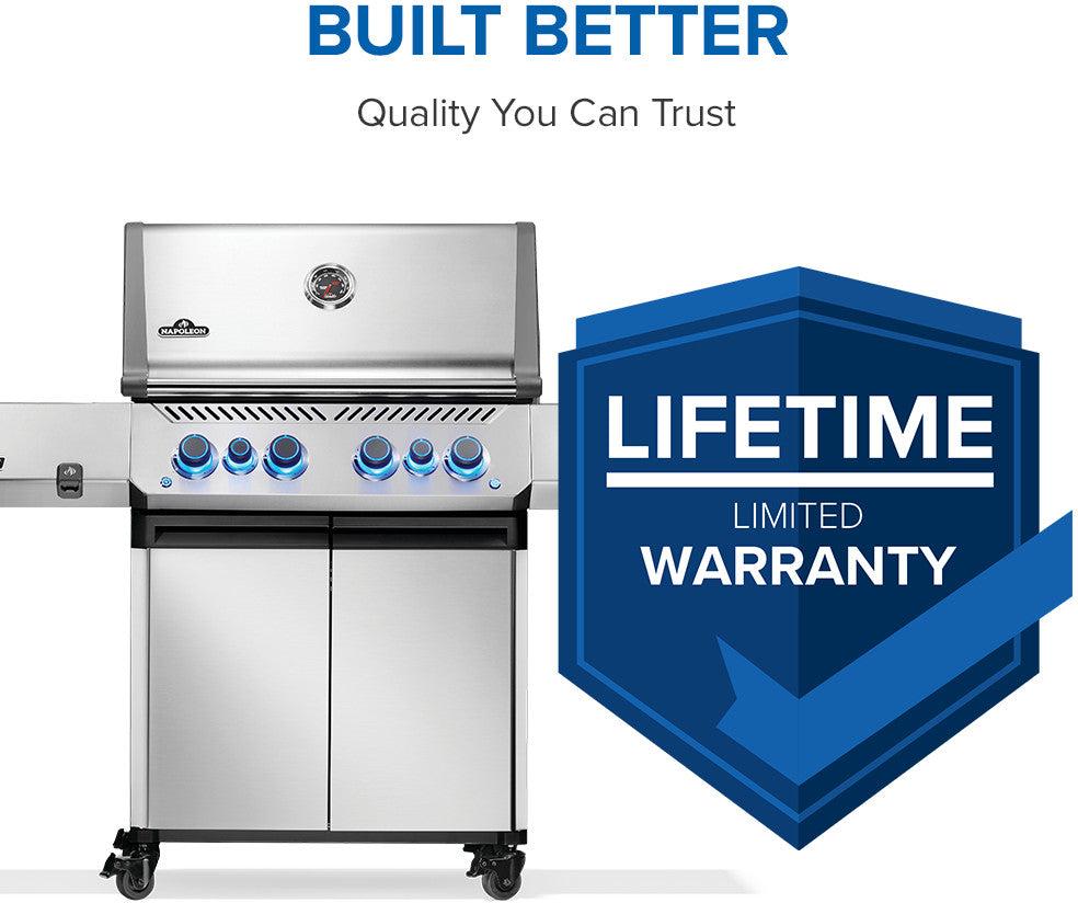 Napoleon - Prestige® 500 Propane Gas Grill with Infrared Side and Rear Burner, Stainless Steel - P500VRSIBPSS