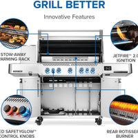 Napoleon - Prestige® 665 Connected, Propane Grill with Infrared Side and Rear Burner, Stainless Steel - P665VXRSIBPSS