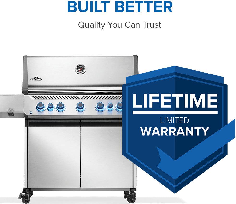 Napoleon - Prestige® 665 Connected, Natural Gas Grill with Infrared Side and Rear Burner, Stainless Steel - P665VXRSIBNSS