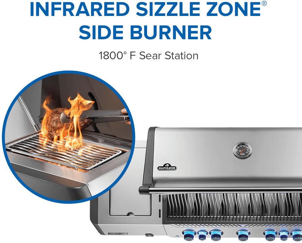 Napoleon - Prestige® 665 Connected, Natural Gas Grill with Infrared Side and Rear Burner, Stainless Steel - P665VXRSIBNSS