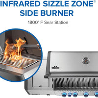Napoleon - Prestige® 665 Connected, Propane Grill with Infrared Side and Rear Burner, Stainless Steel - P665VXRSIBPSS