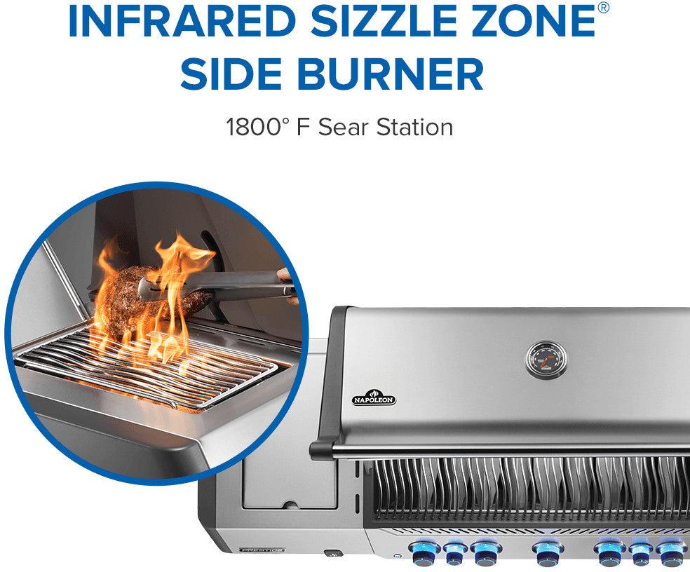 Napoleon - Prestige® 665 Propane Gas Grill with Infrared Side and Rear Burner, Stainless Steel - P665VRSIBPSS