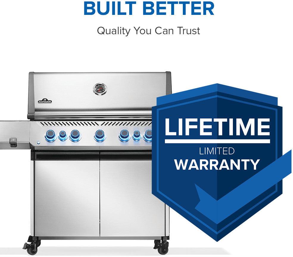 Napoleon - Prestige® 665 Propane Gas Grill with Infrared Side and Rear Burner, Stainless Steel - P665VRSIBPSS