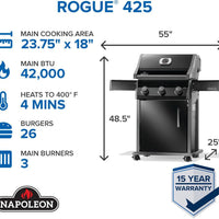 Napoleon - Rogue® 425 Propane Gas Grill, Black - R425PK-2