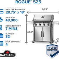 Napoleon - Rogue® 525 Natural Gas Grill, Stainless Steel - R525NSS-2