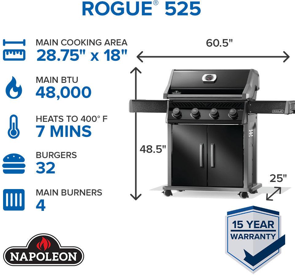 Napoleon - Rogue® 525 Propane Gas Grill, Black - R525PK-2