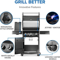 Napoleon - Rogue® PRO 425 Propane Gas Grill with Infrared Side Burner, Black - RP425SIBPK-2