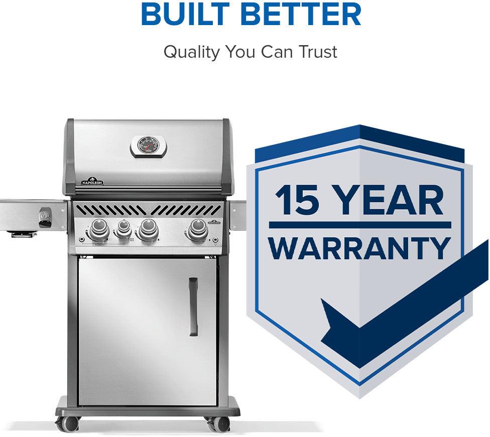 Napoleon - Rogue® PRO 425 Propane Gas Grill with Infrared Side Burner, Stainless Steel - RP425SIBPSS-2